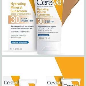 CeraVe Hydrating Mineral Sunscreen SPF 30 with Sheer Tint New in Box